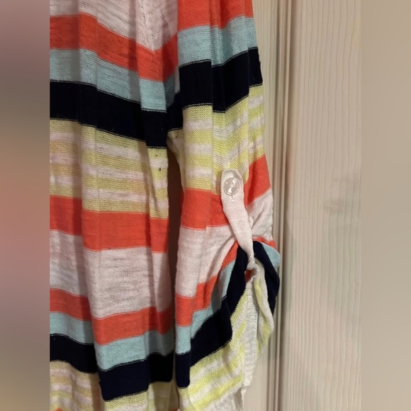 Arizona striped cardigan, button front, size 1X. Light weight, thin material - Picture 3 of 6